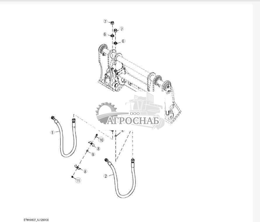 Third Function Boom Hydraulic Lines, Tool Carrier 